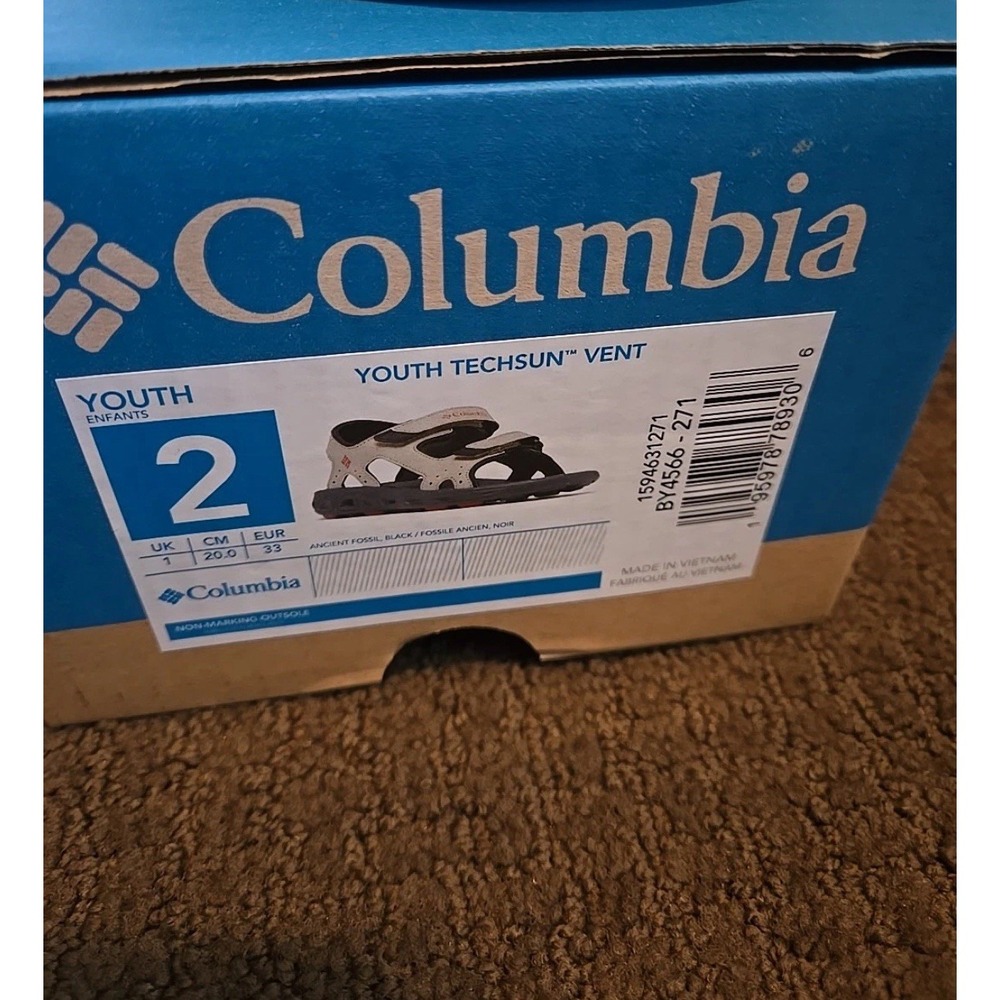 Columbia Youth Techsun Sandal Size 2 Kids Beige New - Picture 4 of 4